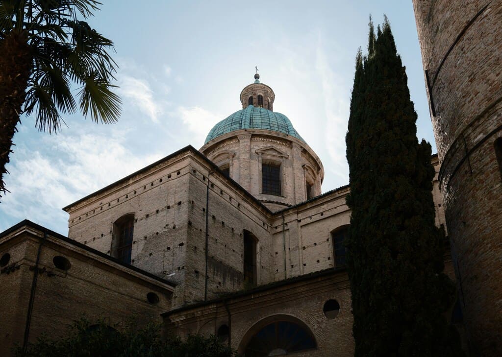 Historic church in Ravenna on the Venice to Florence cycling tour